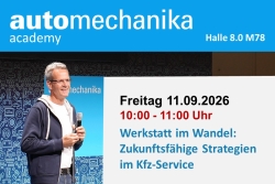 Automechanika 2026: Impulsvortrag zum Thema "Werkstatt-Strategien"